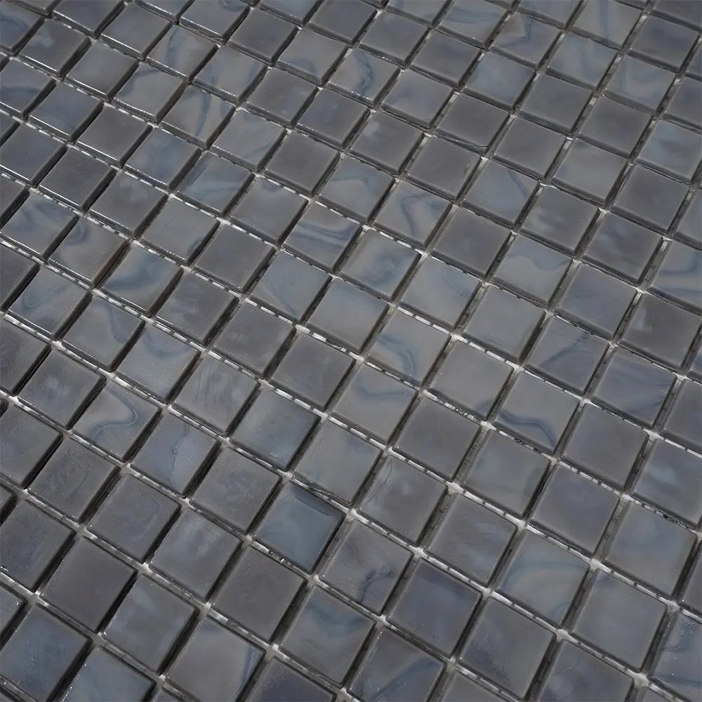 Slate Grey Mixed Squares Glass Pool Tile | Tile Club