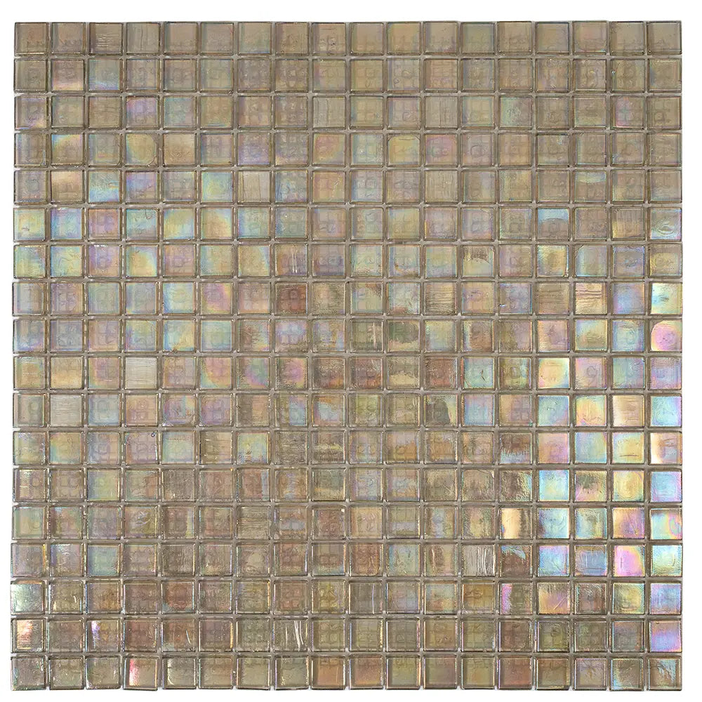 Iridescent Yellow Gold Squares Glass Tile | Tile Club