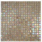 Iridescent Yellow Gold Squares Glass Tile | Tile Club
