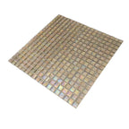 Iridescent Yellow Gold Squares Glass Tile | Tile Club