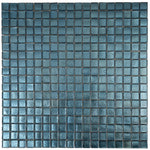 Metallic Deep Blue Foiled Squares Glass Tile | Tile Club