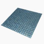 Metallic Deep Blue Foiled Squares Glass Tile | Tile Club