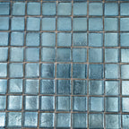 Metallic Deep Blue Foiled Squares Glass Tile | Tile Club