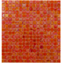 Pearlescent Orange Cream Squares Glass Pool Tile Sample | Tile Club