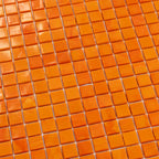 Bright Orange Squares Glass Pool Tile | Tile Club