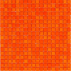 Bright Orange Squares Glass Pool Tile Sample