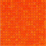 Bright Orange Squares Glass Pool Tile Sample