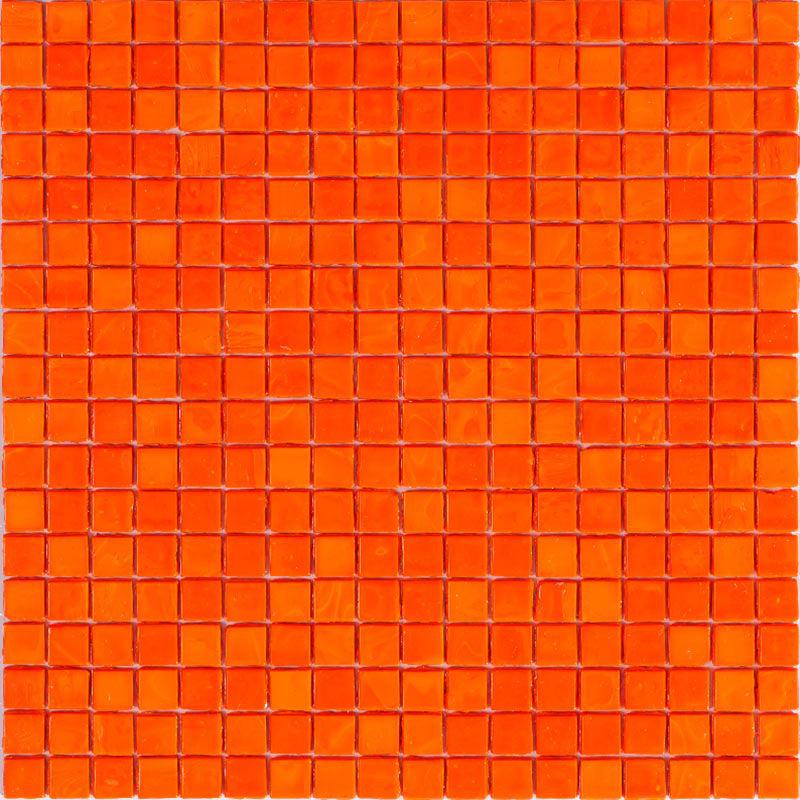 Bright Orange Squares Glass Pool Tile Sample