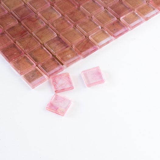 Swirled Rose Squares Glass Tile | Tile Club