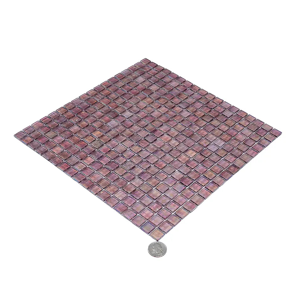 Pearly Peach Squares Glass Pool Tile | Tile Club