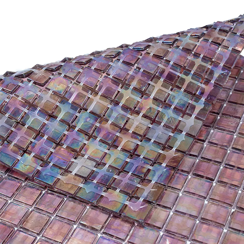 Pearly Peach Squares Glass Pool Tile | Tile Club