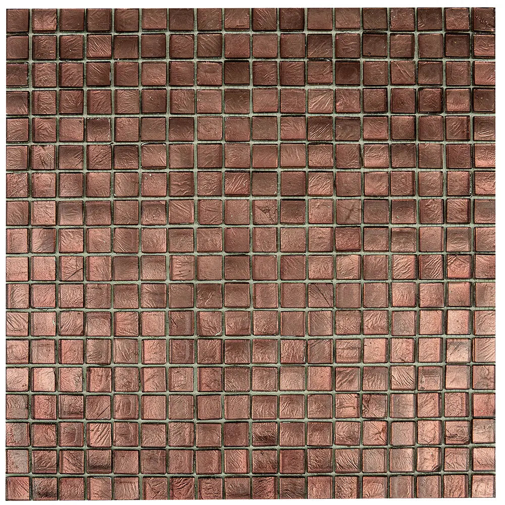 Foiled Burgundy Squares Glass Tile | Tile Club