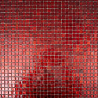 Foiled Ruby Red Squares Glass Tile