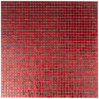 Foiled Ruby Red Squares Glass Tile | Tile Club