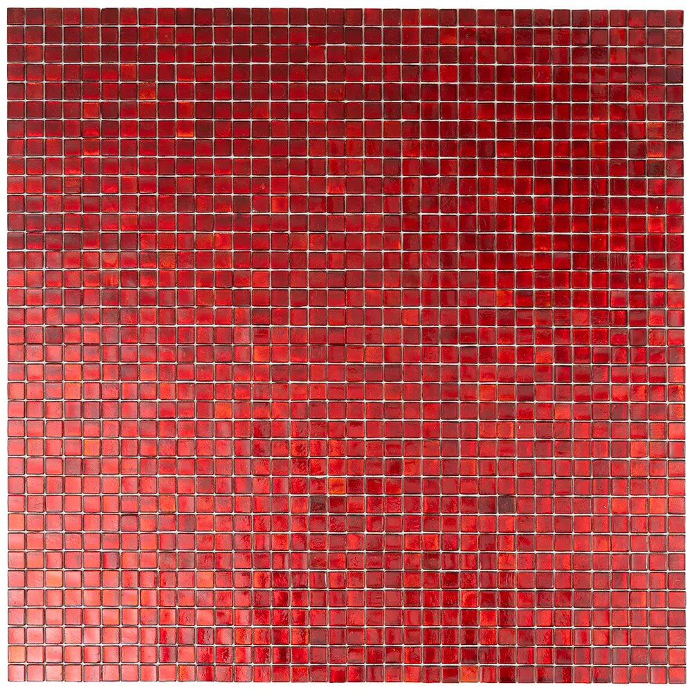 Foiled Ruby Red Squares Glass Tile | Tile Club