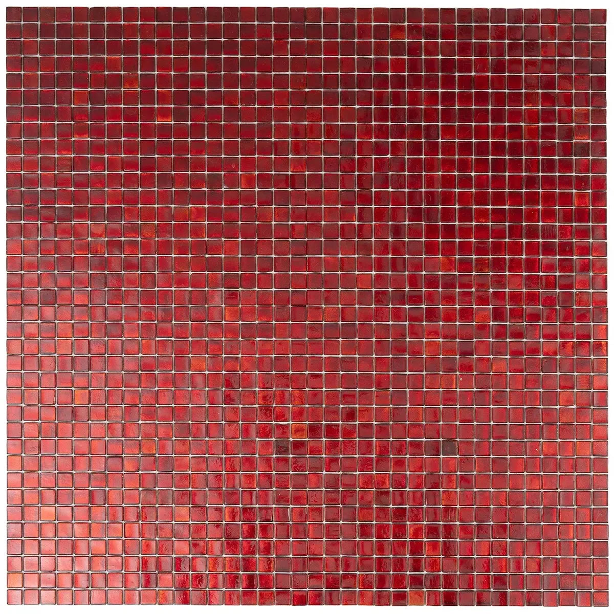 Foiled Ruby Red Squares Glass Tile | Tile Club
