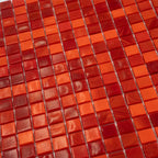 Mixed Red Squares Glass Pool Tile | Tile Club