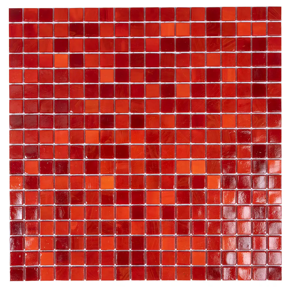 Mixed Red Squares Glass Pool Tile | Tile Club