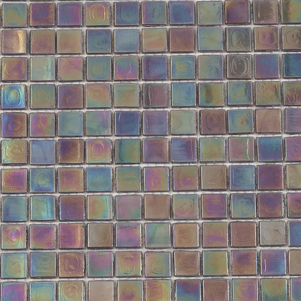 Pearlescent Oil Slick Squares Glass Tile | Tile Club