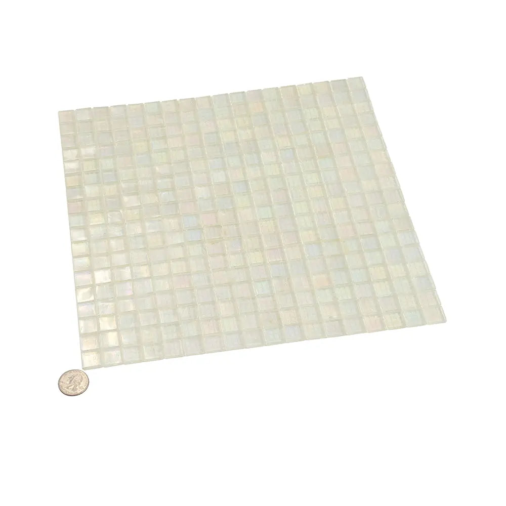 Pearlescent Clear Squares Glass Tile | Tile Club