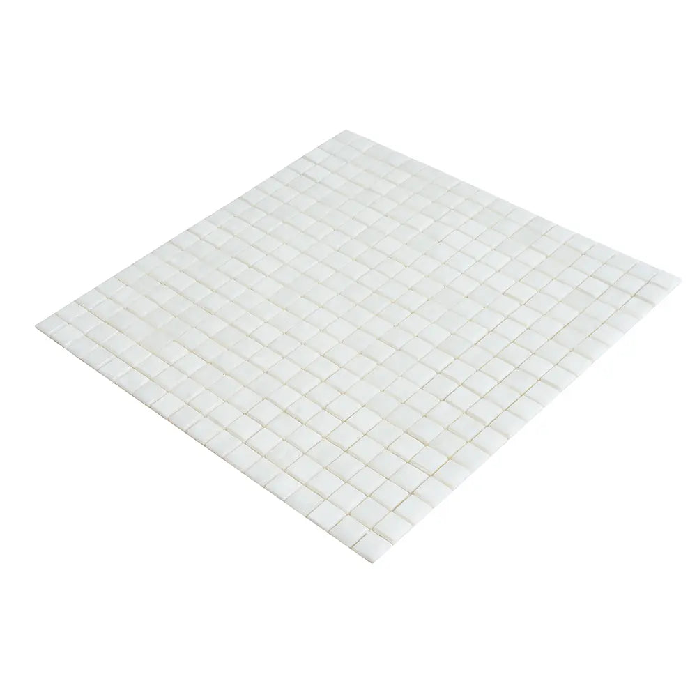 Bright White Squares Glass Pool Tile | Tile Club