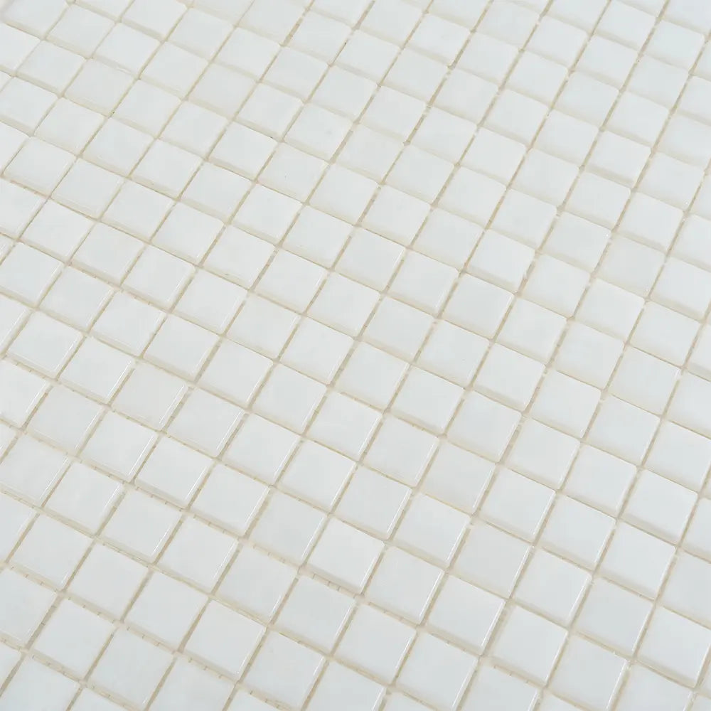 Bright White Squares Glass Pool Tile | Tile Club