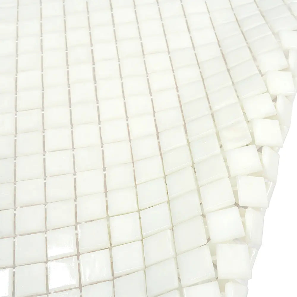 Bright White Squares Glass Pool Tile | Tile Club