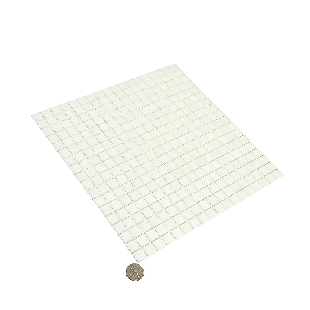 Bright White Squares Glass Pool Tile | Tile Club