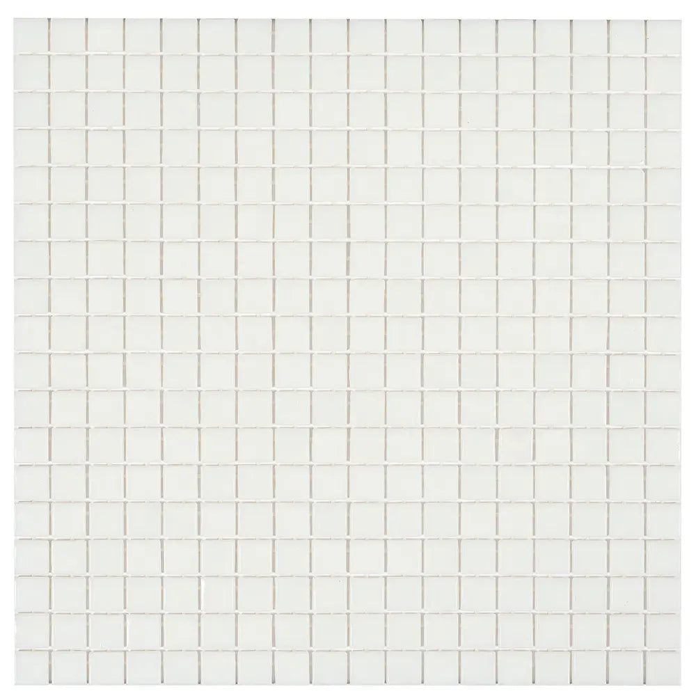Bright White Squares Glass Pool Tile | Tile Club