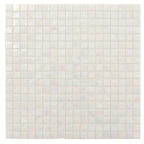 Pearlescent White Squares Glass Pool Tile | Tile Club