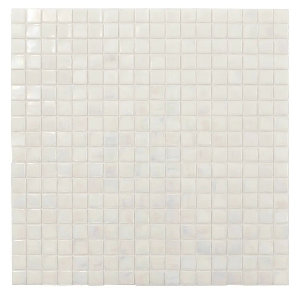 Pearlescent White Squares Glass Pool Tile | Tile Club
