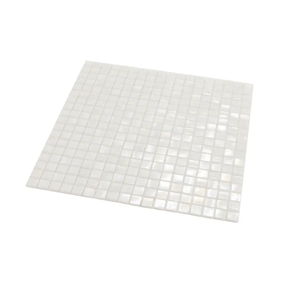 Pearlescent White Squares Glass Pool Tile | Tile Club