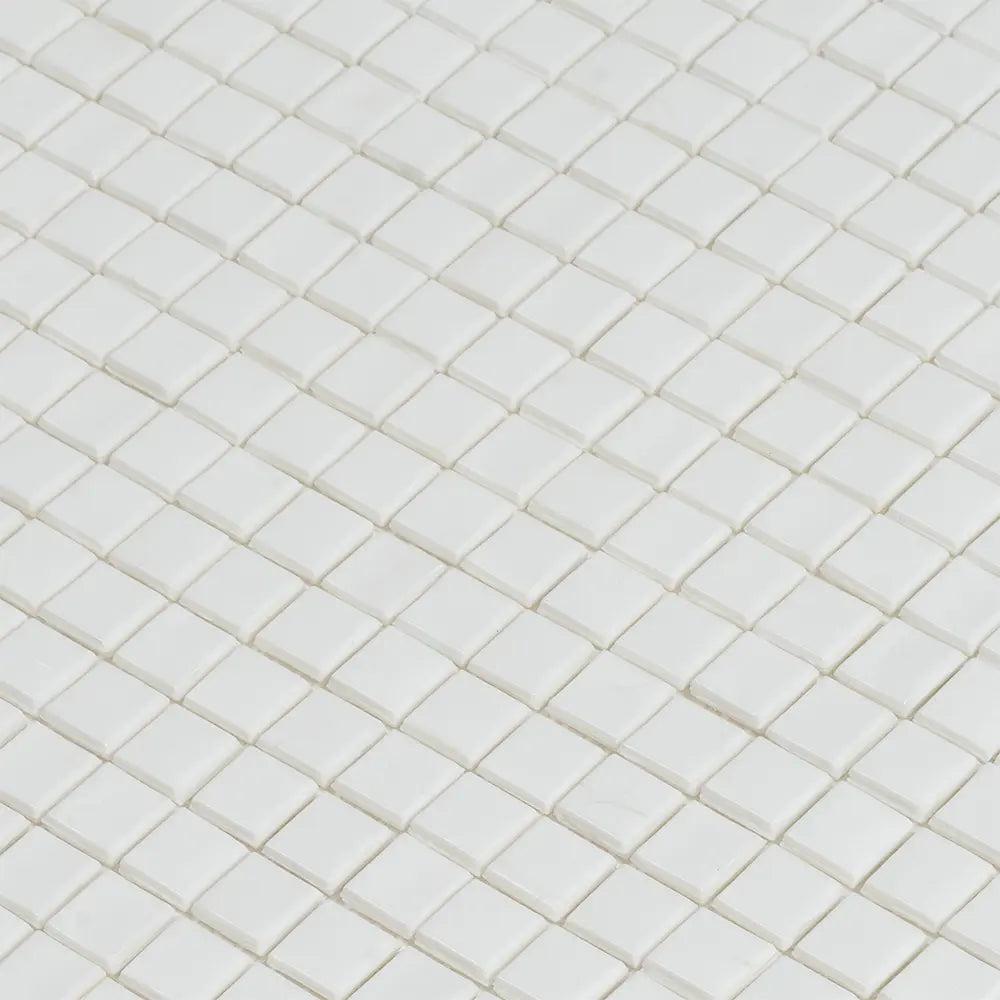 Creamy White Squares Glass Pool Tile | Tile Club