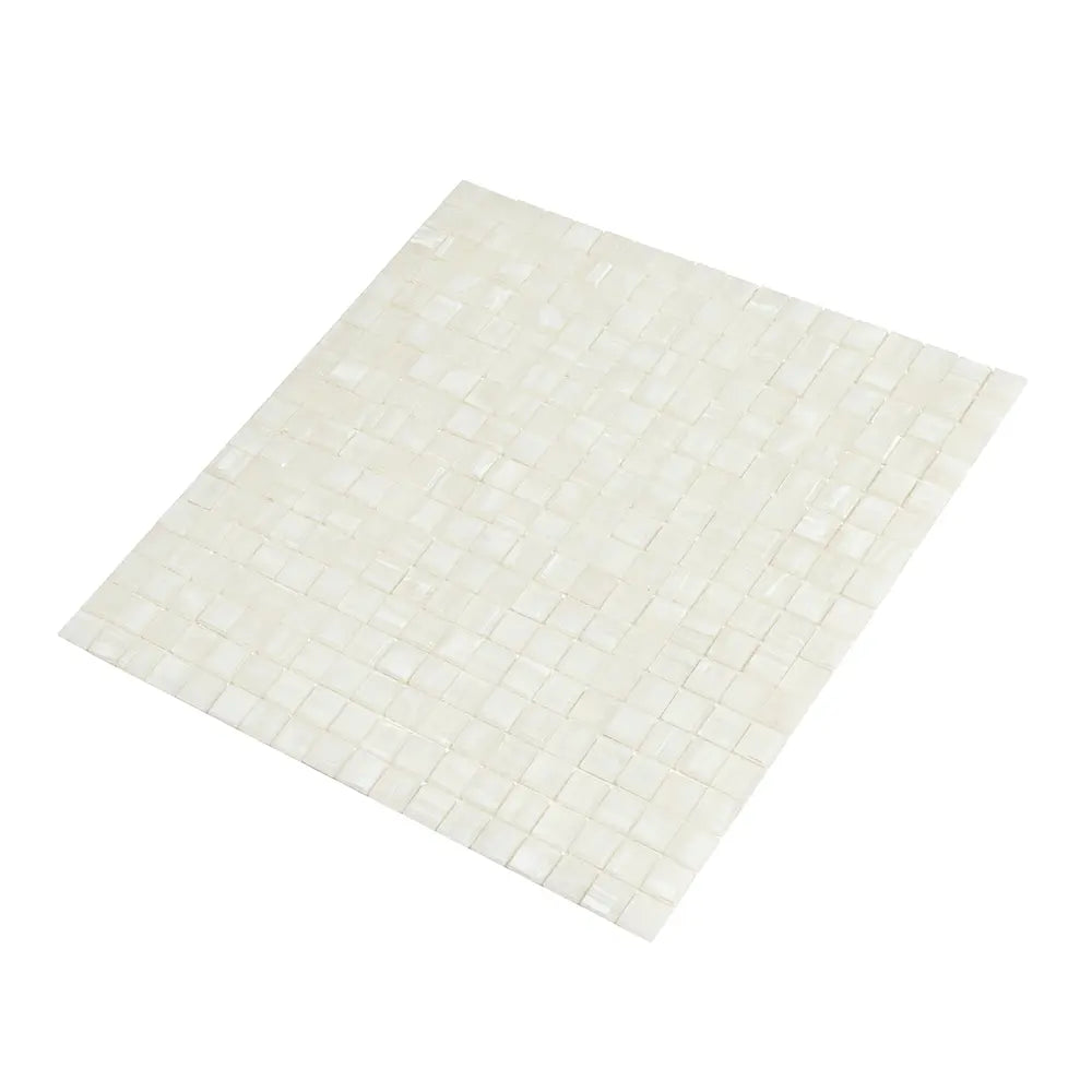 Ashy White Square Glass Pool Tile | Tile Club