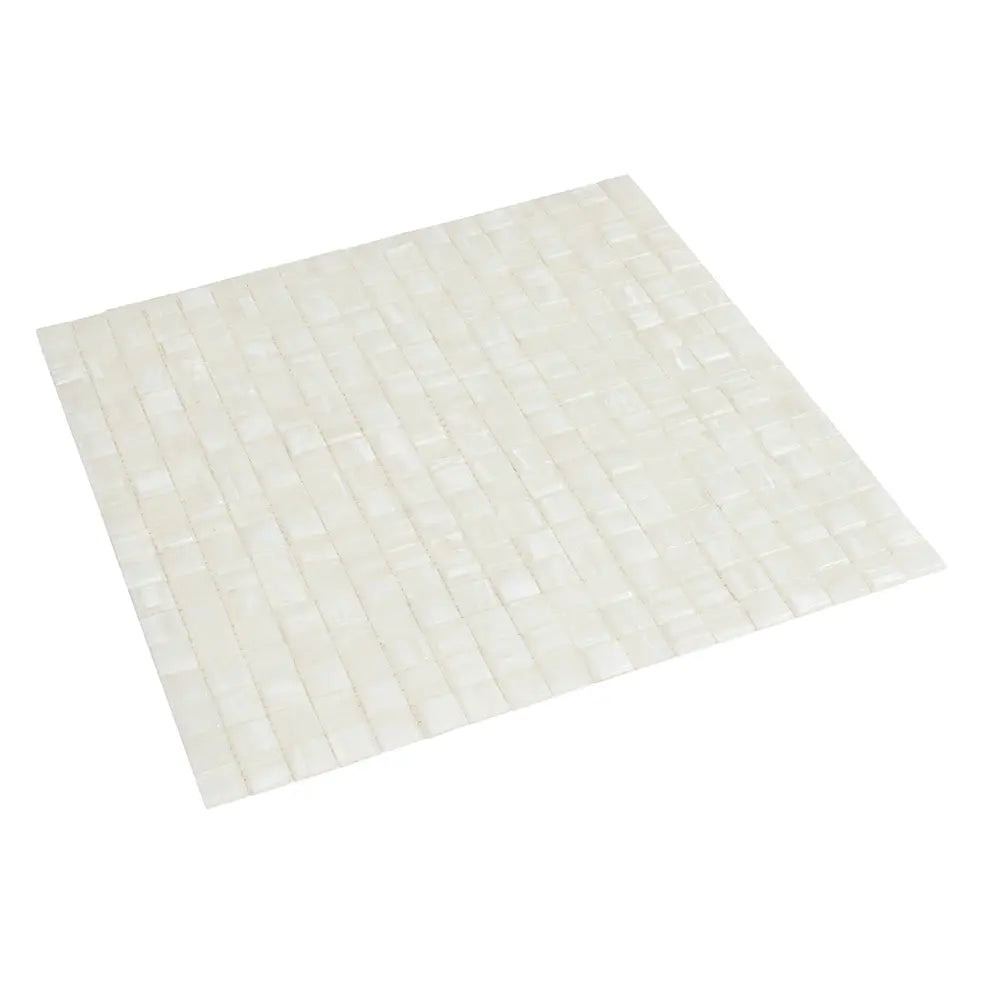 Ashy White Square Glass Pool Tile | Tile Club