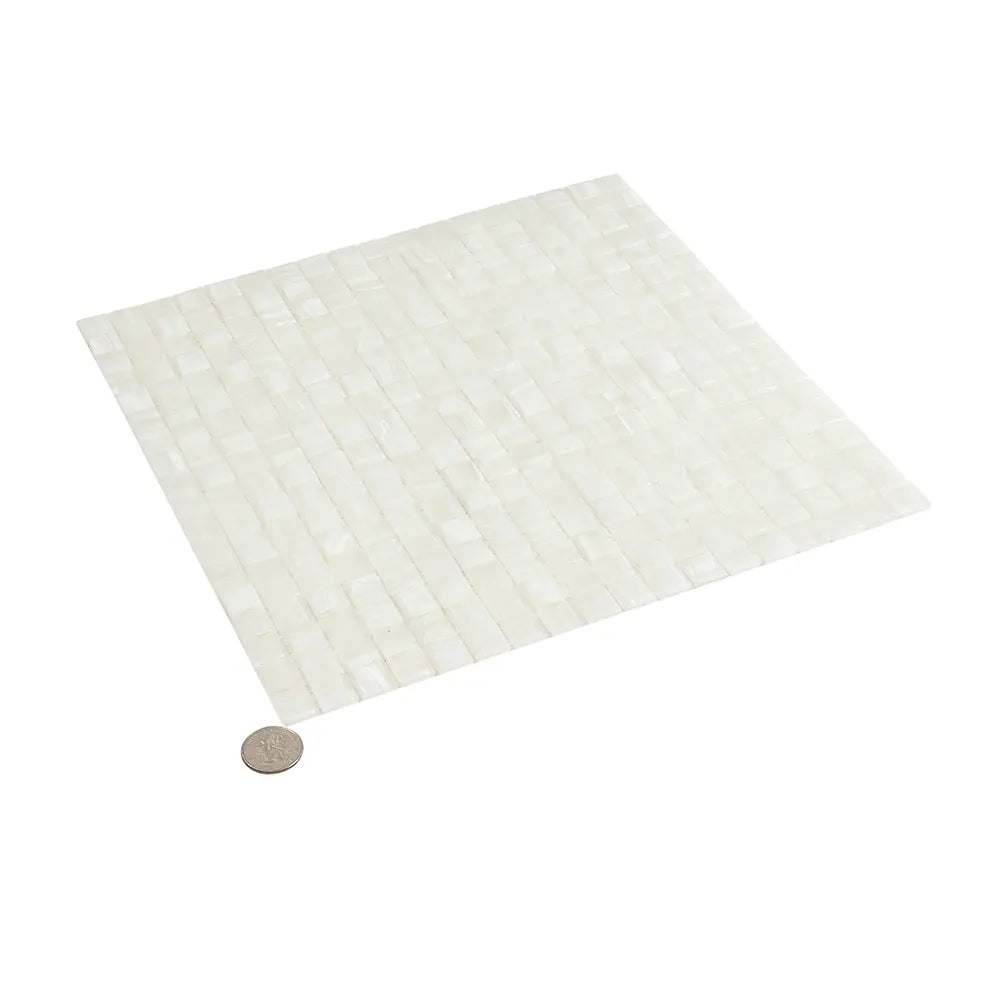 Ashy White Square Glass Pool Tile | Tile Club