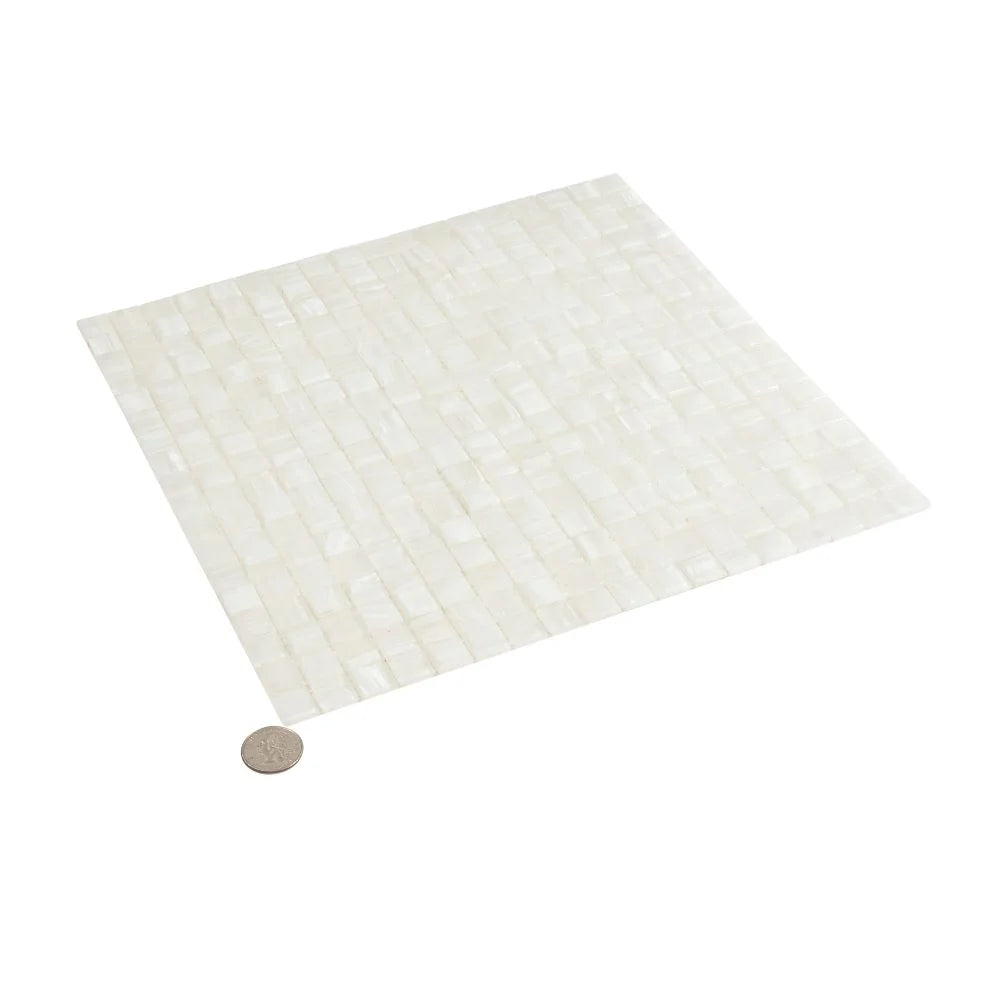 Ashy White Square Glass Pool Tile | Tile Club