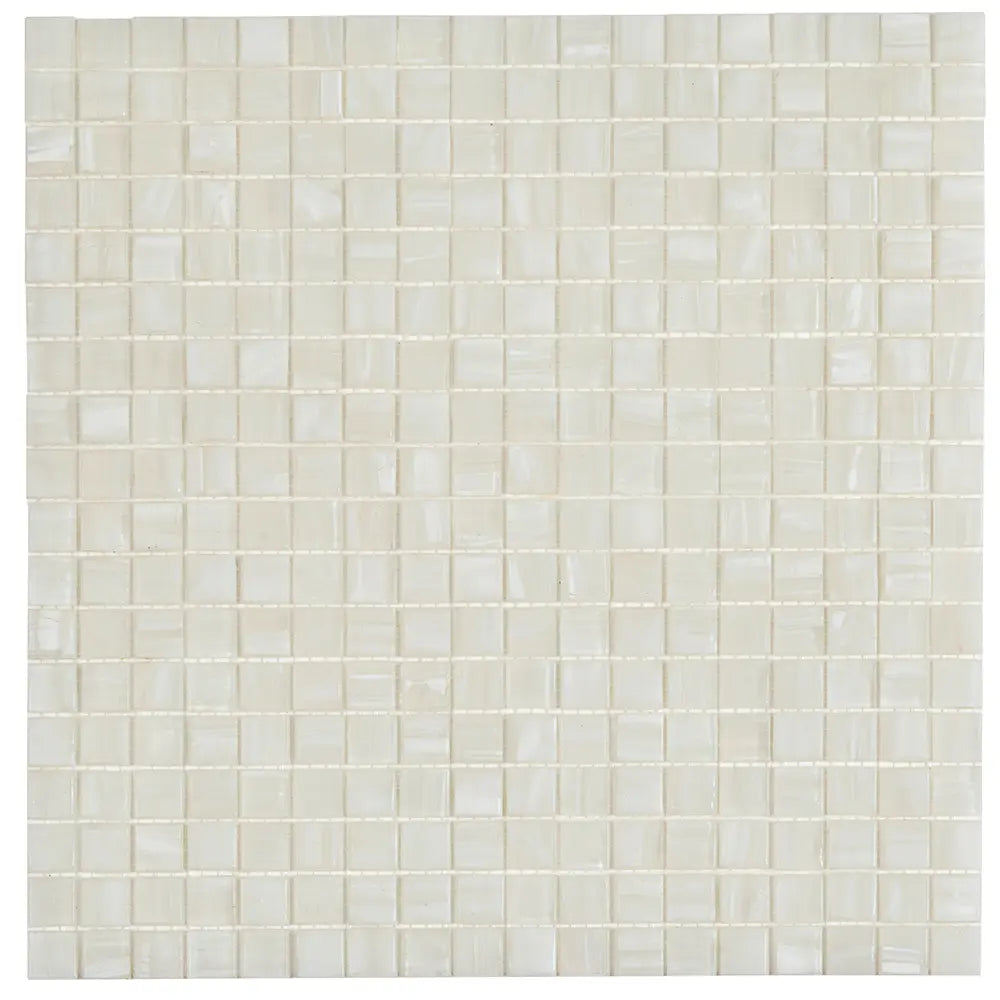 Ashy White Square Glass Pool Tile | Tile Club