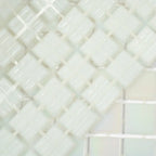 Ashy White Square Glass Pool Tile