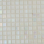Pearlescent Ashy White Square Glass Pool Tile | Tile Club