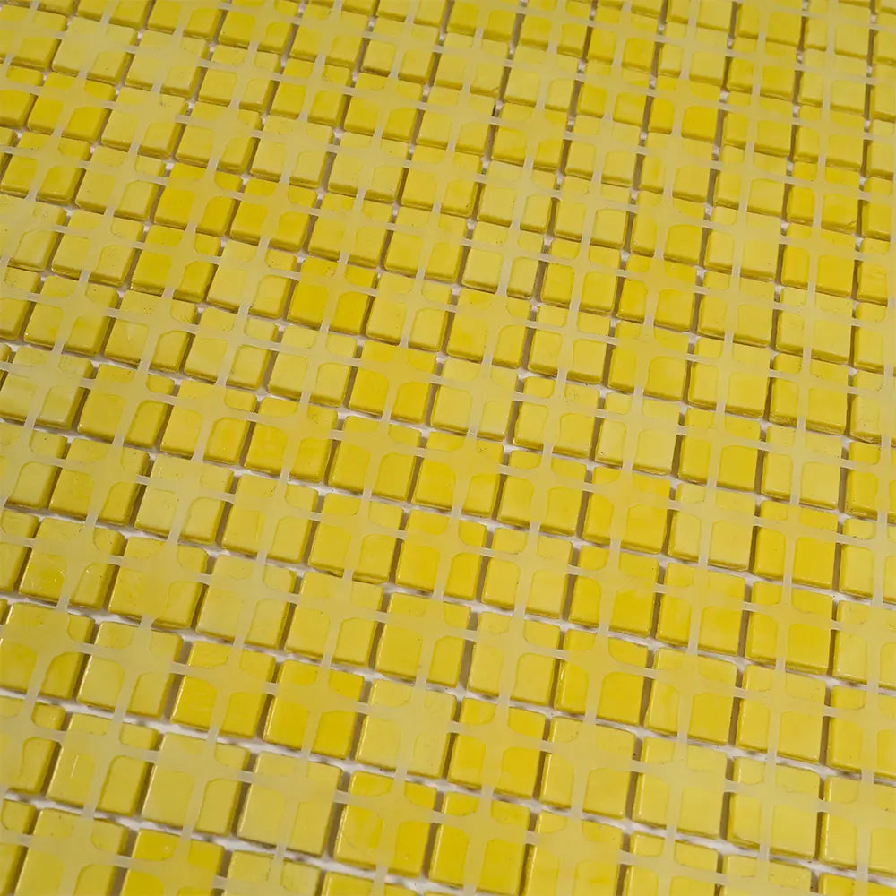 Bright Yellow Squares Glass Pool Tile | Tile Club