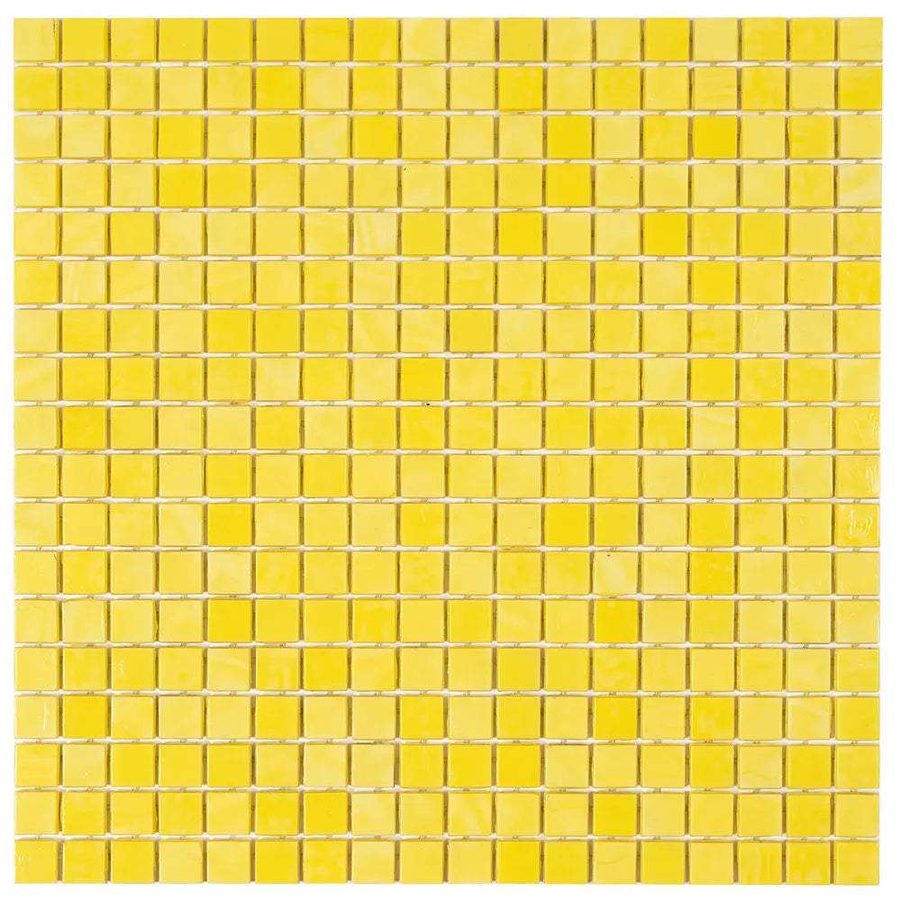 Bright Yellow Squares Glass Pool Tile | Tile Club