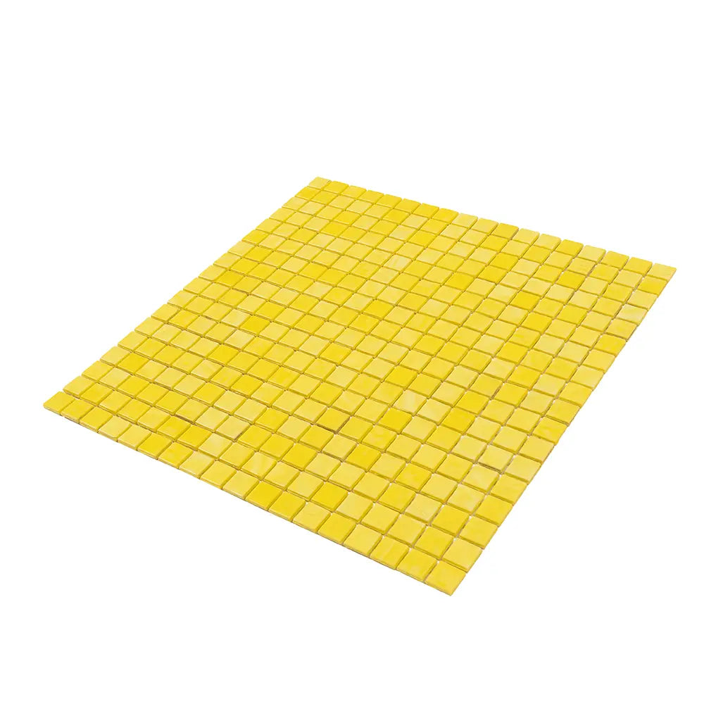 Bright Yellow Squares Glass Pool Tile | Tile Club