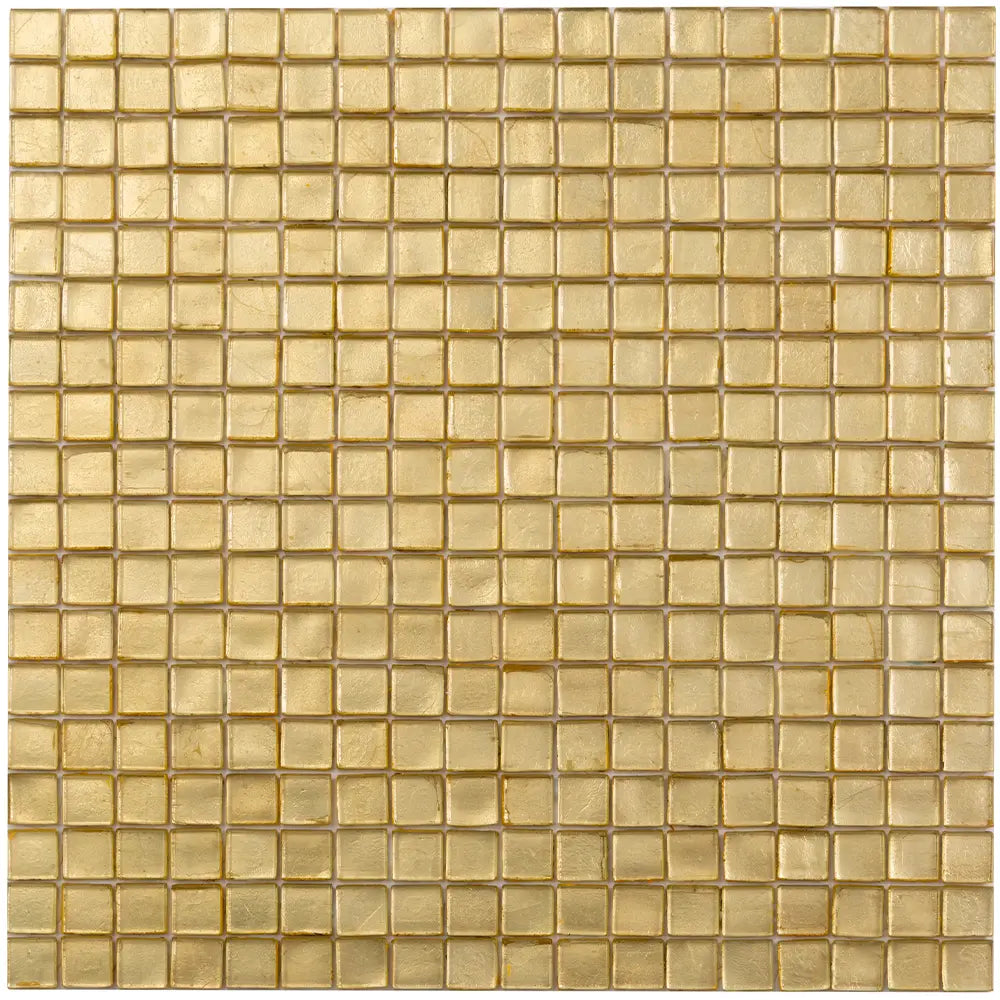 Foiled Classic Gold Squares Glass Tile | Tile Club