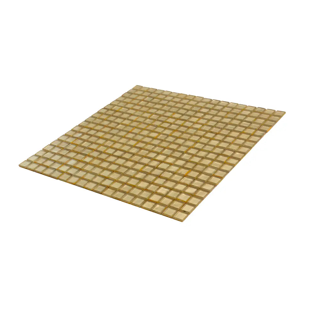 Foiled Classic Gold Squares Glass Tile | Tile Club