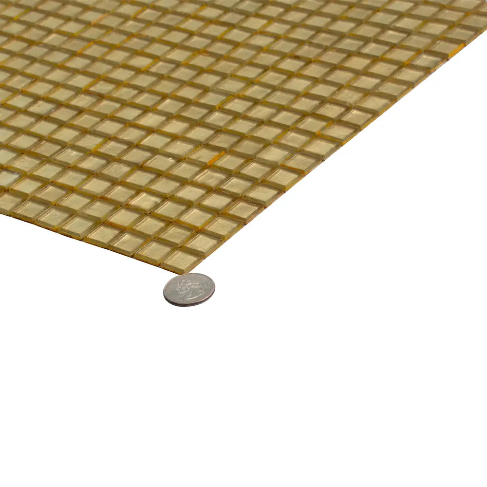Foiled Classic Gold Squares Glass Tile | Tile Club