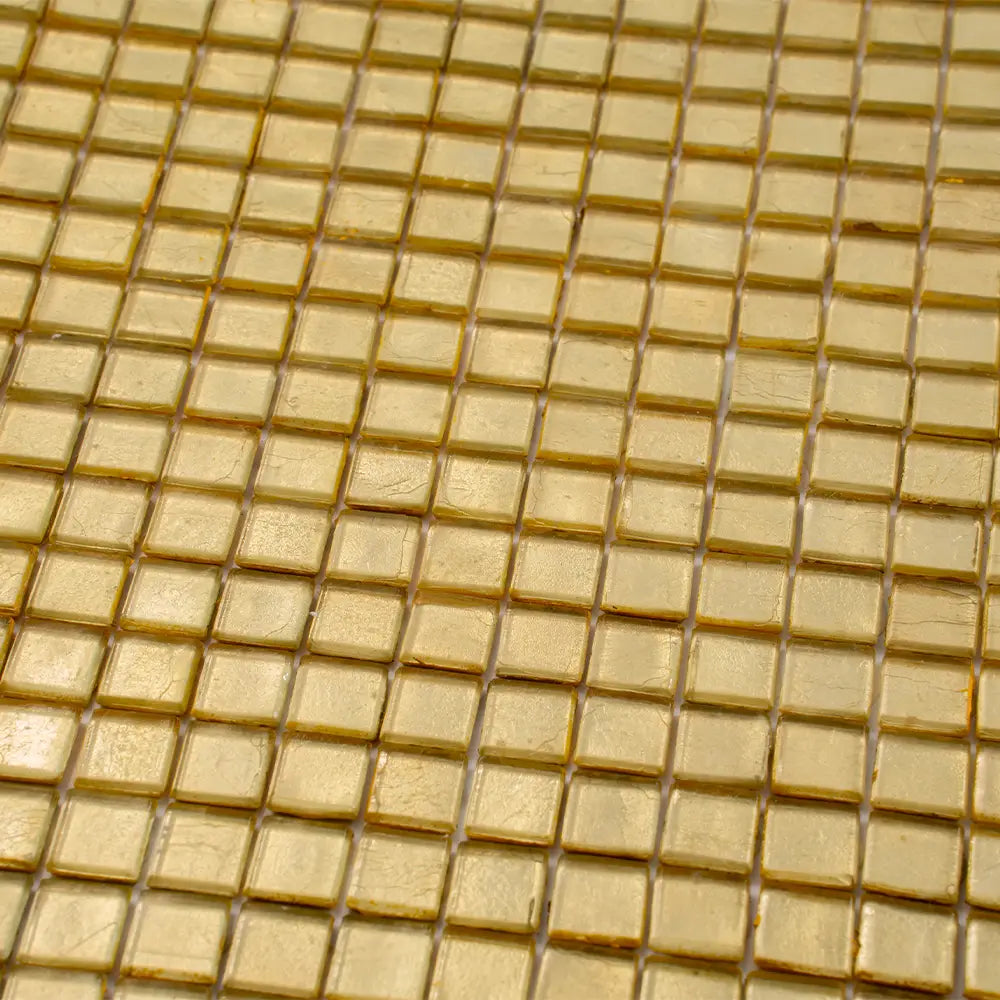 Foiled Classic Gold Squares Glass Tile | Tile Club