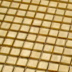 Foiled Classic Gold Squares Glass Tile | Tile Club