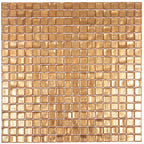 Foiled Yellow Gold Squares Glass Tile | Tile Club