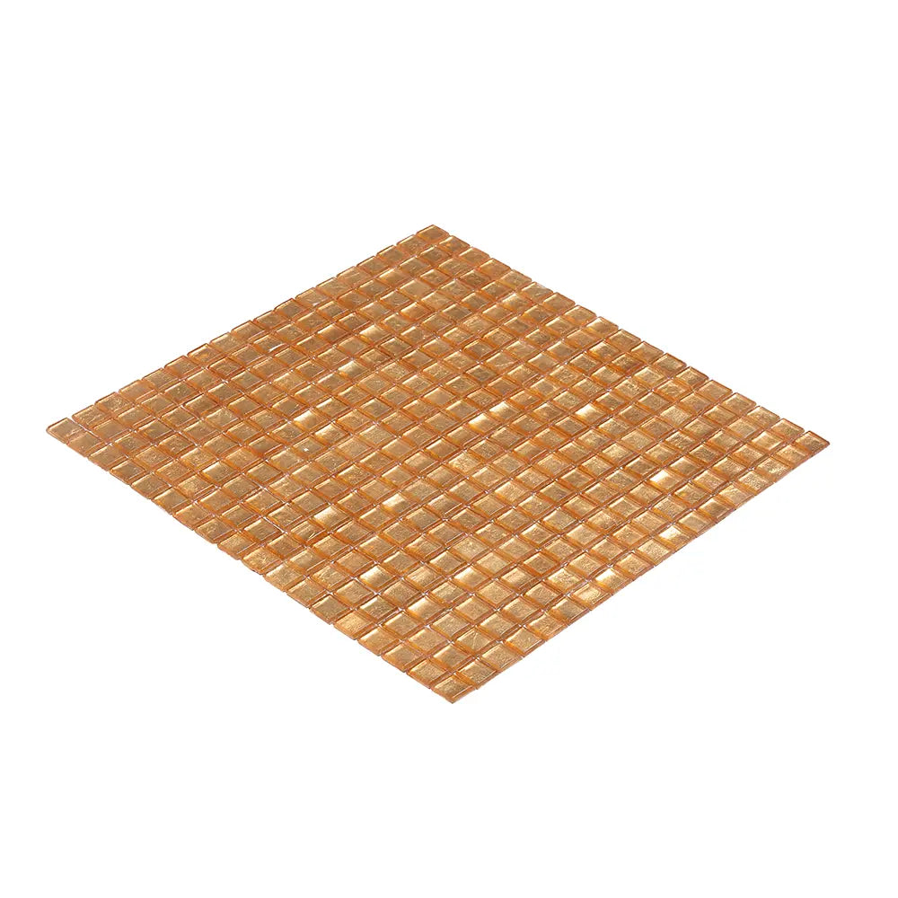 Foiled Yellow Gold Squares Glass Tile | Tile Club